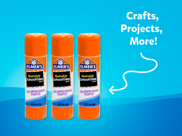 Elmer's Disappearing Purple School Glue Sticks, Washable, 7 Grams, 60 Count - Back to School Supplies, Classroom Pack, #1 Teacher Brand