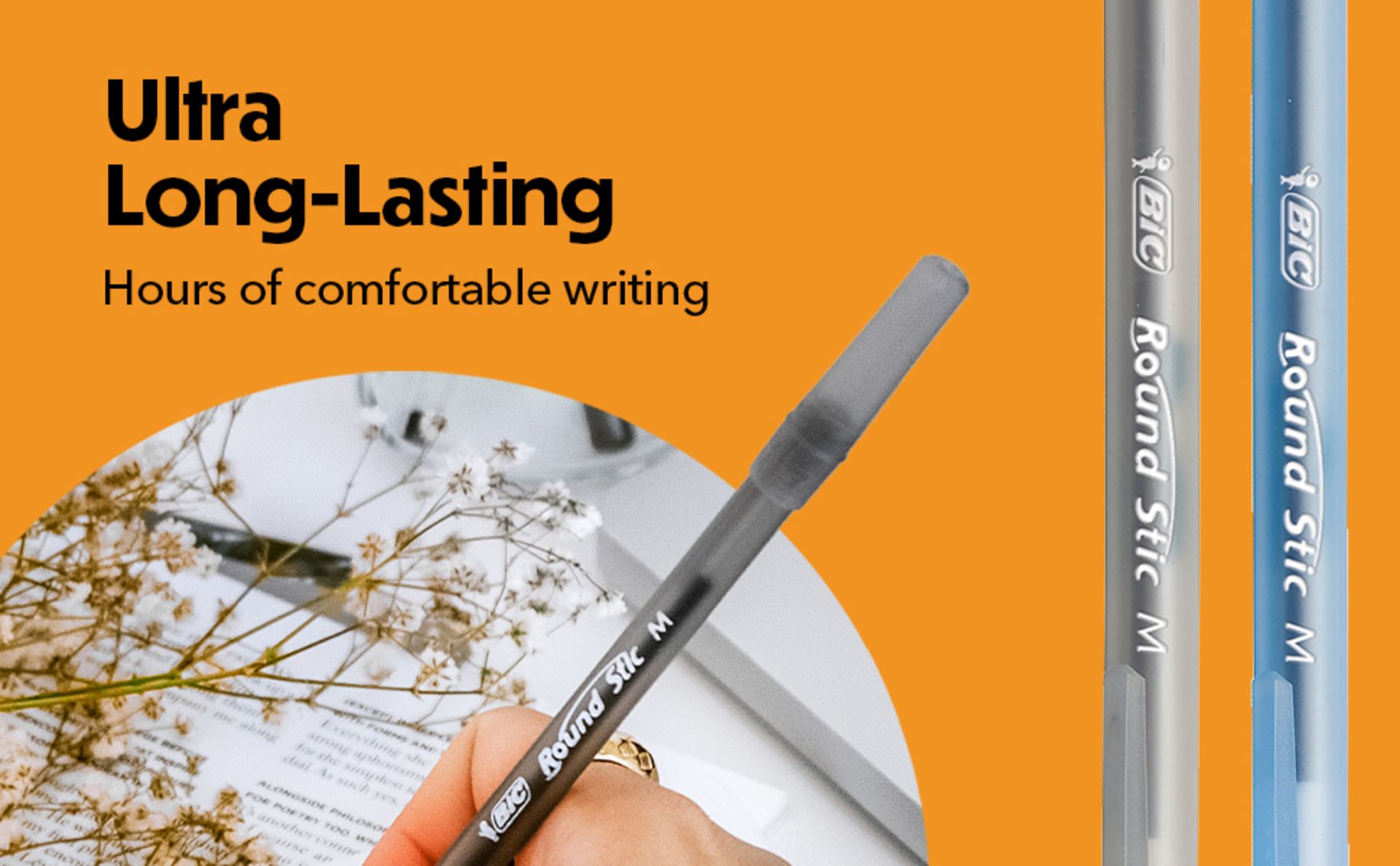 BIC Round Stic Xtra Life Ballpoint Pen, Ultra Long Lasting and Consistent Performance, 144-Count in Black Ink