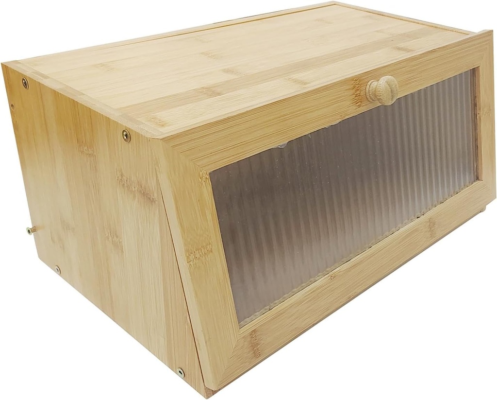 Bamboo Bread Box for Kitchen Countertop Bread Storage Container for Coffee Shop Bakery