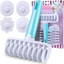 Boao Fondant Ribbon Cutter Wheel Roller Mold Dough Lattice Cutter 4 Different Gears Embosser Set Noodle Dough Roller Pastry Tools for Pie Baking