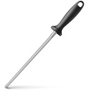 Knife Sharpener Rod, Kitchen Knives Sharpener Carbon Steel Professional Knife Sharpening Steel, Honing Rod with Hanging Holes (13 inches)