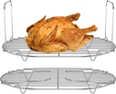 2Pcs Steam and Roast Rack for 8.5Qt Slow Cooker 304 Stainless Steel Slow Cooker Steamer Rack with Handle Roasting Steaming Rack Slow Cooker Pot Rack for MC1000, MC1001, MC1010 Series, Silver