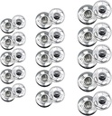 120 Sets 3 Sizes Sew On Snap Buttons Metal Fastener Press for Sewing Clothing Silvery (8mm 10mm 13mm)