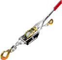 Come Along Winch 1T Pulling Capacity 7FT Steel Cable 2 Hooks Heavy Duty Ratchet Power Puller Tool with Dual Gears Hand Winch Cable Automotive Hoist Winch Puller