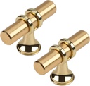 Haliwu 10 Pack Gold Cabinet Knobs, Brushed Brass Handles Kitchen Cabinet Knobs Champagne Gold Pulls Kitchen Hardware, Single Hole Pull