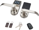 Smart Door Lock,LUOOV Digital Door Lock,Unlock with Remote Control, M1 Card, Code and Key,Handle Direction Reversible (for Left Hand Orientation)