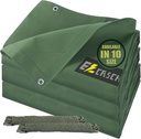5’x7’ Canvas Tarps Heavy Duty Waterproof Tarpaulins with Aluminum Grommets,UV Resistant, 22Mil Multipurpose Drop Cloth, 14oz Durable Cover Sheet for Outdoor and Indoor Use with Ropes.