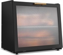 Joyvilla Double Layer Bamboo Bread Box for Kitchen Countertop, Bread Storage Container, Black Bread Box with Window, Large Capacity