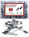 190pcs Black 3/16-5/16 Inches Aluminum Blind Rivets, 4.8-8 mm Pop Rivets, Aluminum Grip and Steel Mandrel