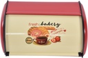 Metal Bread Box For Kitchen Countertop Bread Bin Holder With Roll Top Lid Large Capacity Bread Storage Container Keeper Box For Counter(Red)