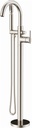 Gerber Contemporary Floor Mount Tub Filler with Showerstick Handshower, Brushed Nickel