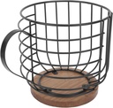 Qiilu Coffee Pod Holder Coffee Capsule Storage Basket Mug Shape for Kitchen Bar Counter Office Large Capacity (Wordless Black)