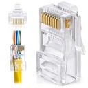 FEDUS RJ45 Cat6 Pass-Through Conector RJ45 Finaluri, Cat5, Cat5e, Cat6 8P8C RJ45 Conector, Conector Crimp Cable Ethernet Conectori UTP Network Plug Sârmă solidă și cablu standard, Crimp LAN (PAC DE 40)