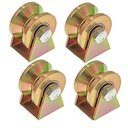 V Groove Wheel, Steel Heavy Duty Caster Wheels Sliding Gate Rollers Presiune Rulment Pully lung-Lasting Convenent V-Shaped Bracket Roller (4, Grov-2 in)