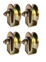 U Groove Sliding Wheel with Exterior Bracket, for Rezidential and Industrial Gates, Adecvat pentru U Track, Wheel with Bearing and Bracket (4 buc, U Groove 2inch)