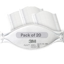 3M Aura Particule Respirator 9205+, N95, individual înfășurat, 3 panou plat Fold Design permite pentru mișcări faciale