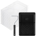 Bates- 6 Inch Paint Roller Tray Set, 12 buc Black Plastic Paint Tray Kit