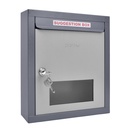 Plantex Toate într-o singură utilizare Multifuncțională Box- cutie de scrisori / cutie post-portă pentru acasă și Office/Cutia de aspirații pentru birou/Scuzare / Cutie de donații cu Top de masă de blocare sau de perete munte pachet de 1 - (Grey)