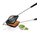 MILTON Pro cook non-Stick aluminiu Sandwich prăjitor de gaz, 14 cm, Sandwich Maker, Sandwich Griller, Heat-Resistant Bakelite Handle, Gas Compatibil, PFOA gratuit, negru