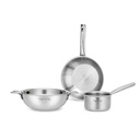 Set de bucatarie Triply 3 piese pe tot parcursul vietii, Kadai, Frypan si Saucepan pentru gatit, Otel de peste 22 cm Kadai & Fry Pan 22 cm 