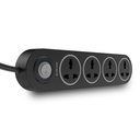 Anchor by Panasonic 4 Universal Socket Extensie Board, 6A Spike Guard cu 2-Meter Heavy Duty Cord pentru acasă și Office Usage, 4 Way Power Strip cu LED Indicator, Matt Finisaj