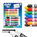 EXPO Dry Erase Markers, Low Odor Ink, Assorted Colors, Chisel Tip, 12 Count