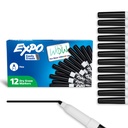 EXPO Dry Erase Markers, Low Odor Ink, Black, Fine Tip, 12 Count - Whiteboard, Calendar, Organizarea, Provizii esențiale pentru birou, școală, clasă, profesori