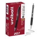 UniballTM 207 Gel Pens, Black Ink, 0.7mm Medium Point, Retractabil, 12 Conte