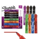 Sharpie Flip Chart Markers, Bullet Tip, Asortate Culori, Low-Odor, Squeak-Free, 8 Conte - Prezentare birou, Înapoi la şcoală, Provizii de profesori
