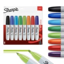 Sharpie Permanent Daltă Tip Set, Markere poster pentru lemn, plastic, și mai mult, 8 Conte