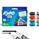EXPO Dry Erase Markers, Low Odor Ink, Asortate Culori, Daltă Tip, 4 Conte - Whiteboard, Calendar, Organizarea, Proviziile esențiale pentru birou, școală, clasă, profesori