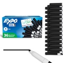 EXPO Dry Erase Markers, Low Odor Ink, Negru, Sfat fin, 36 Count - Erases usor, Ideal pentru clasa, Home, Office, Inapoi la scoala, Provizii pentru profesori