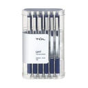 UL Gel Pens, Retractabil, Punct Mediu, 0.7 mm, Gray Barrel, Blue Ink, Pachet de 12