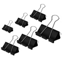 DSTELIN Binder clipuri de hârtie Cleme de dimensiuni asortate 100 (negru), X mare, mare, mediu, mic, X mici și micro, 6 dimensiuni într-un pachet, satisface diferitele nevoi de utilizare.
