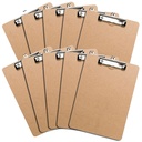 Clipboard-uri de dimensiuni litere cu clip profil scăzut (Set de 10) - Clipboard-uri de lemn vrac 10 Pack, Heavy Duty Clipboard, Înapoi la școlile de clasă Provizii, Provizii școlare pentru studenți