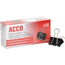 Clipuri de binder ACCO, Medium, Negru, 12 pe cutie, 2 cutii (7062)