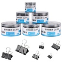 EFOK 208 PCS Clemă de hârtie Cleme de hârtie Asortate Dimensiuni negru metal vrac clip