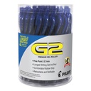 Pilot G2 Premium Gel Pen Comfortable Pack, Retractable, Fine 0,7 mm, Blue Ink, Blue Barrel, 36/Pack