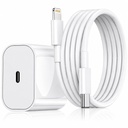 20W SuperFast Adaptor Charger & Cable (Apple-MFi Certified) Compatibil cu iPhone 14/14Plus/14Pro/14ProPromax 13/13Pro/13Promax 12/12Pro/12/11/X/Xr Series (White)