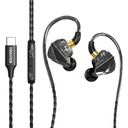 Sunaţi BassEngine Tip-C în ureche Căști cu fir 14.2mm Driver dinamic HD Mic Ergonomic Earbuds Anti TPE Cable în linie Muzică Call Controls Deep Bass Clear Sound pentru fiecare zi Utilizaţi ProSeries(Negru)