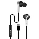Zebronics Tip-C Căști cu fir, în-Line MIC, Deep Bass, 1.2m Cable, 10mm Neodymium Driver, Greutate ușoară, în-Ear Design, Compatibil cu Mobile, Tabletă, Laptop (Bro C, Negru)