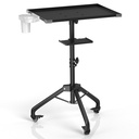 ZHOOGE Salon Tray Coș pe roți cu Stand Rack Tray, Premium aliaj de fier Tatuaj Tatuaj Tatuaj Tava de inaltime Salon Tray reglabil cu 360 de grade Mute Universal Tricycle pentru Tattoo de lucru, SPA și Tava dentare
