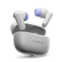 Hammer Airflow Neo Earbuds cu 80H Playtime, 13mm Titanium Driver, 40ms Modul de Gaming, Muguri de incarcare rapida, incarcare de tip C, Asistent vocal, Proiectare Dual Tone Lightweight (Grey)