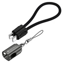 Zebronics Wattz 60CC4 Type-C to Type-C Braided Cable, PD 60W, Upto 480Mbps Data Sync, 20 cm, Durabil, Charge & Sync, Rapid Charging, Compact with Keychain Case, For Laptops, Tablets, Mobile (Black)