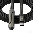 240W USB C la USB C cablu rapid cu suport de telefon invizibil, 90° Cord plat