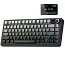 Aula F75 MAX Capace de tastatură gravate lateral 3 în 1 Tastatură mecanică de joc în 75% Layout cu ecran TFT și Knob, Swappable Hot, RGB Backlight, pentru PC/Mac/Linux 