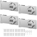Cabinet de blocare cu combinație, Hasp Locks, 4 Pachete de argint