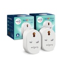 Wipro 16A Wi-Fi Plug inteligent cu monitorizare de energie- Potrivit pentru aplicații de mari dimensiuni, cum ar fi Geysers, Microwave Ovens, Aer condiționat (Compatibil cu Alexa și Asistent)- Alb (Pachet din 2)