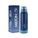 Milton Taurus 600 Oţel termoware, Inner inoxidabil oţel, PU izolat, Leak Proof sticla de apă pentru copii şcolari, birou, sala de sport, Uşor de purtat mâner, 560 ml, albastru închis