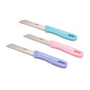 Rena oțel inoxidabil 90 mm Set de cuțit crestat de 3, Cuțite ascuțite pentru fructe, legume, pâine, Bucătărie de zi cu zi Set de cuțit roz, albastru, violet